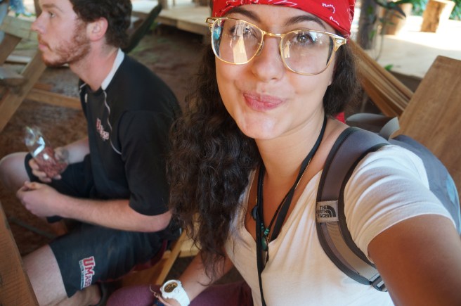 I call this my dirty biker chic look.  It really suits me.  I'm actually covered in dirt, if you look closely (only if you dare) you can see.